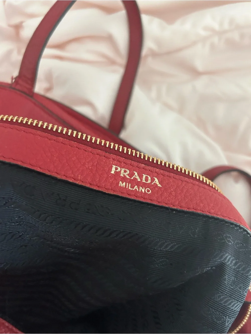 Prada Red Leather Tote